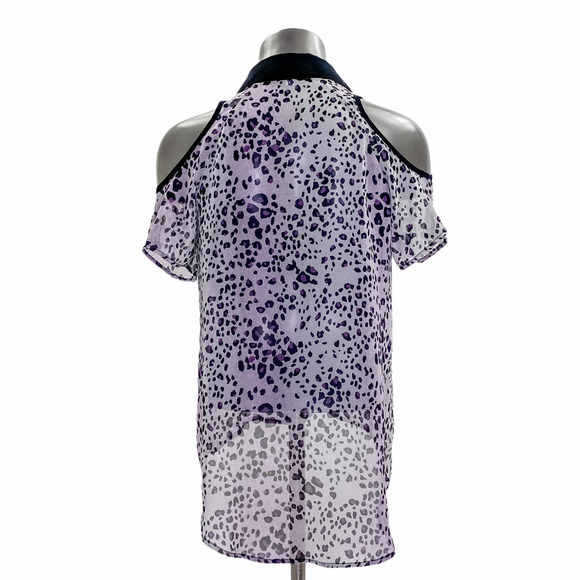 SUGARMINT Cold Shoulder Button Down Blouse Large - Picture 2 of 11